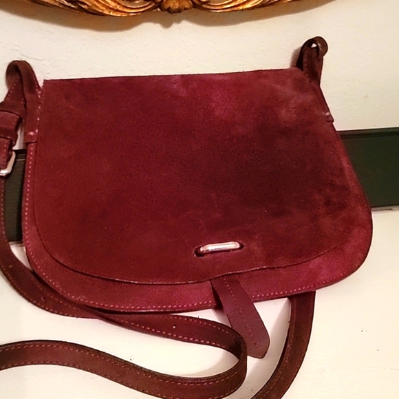 CELINE Lefebure Bordeaux Suede Saddle Bag - Picture 2 of 14